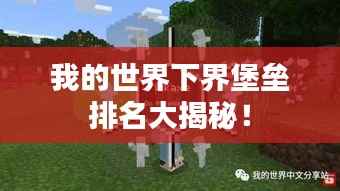 我的世界下界堡垒排名大揭秘!
